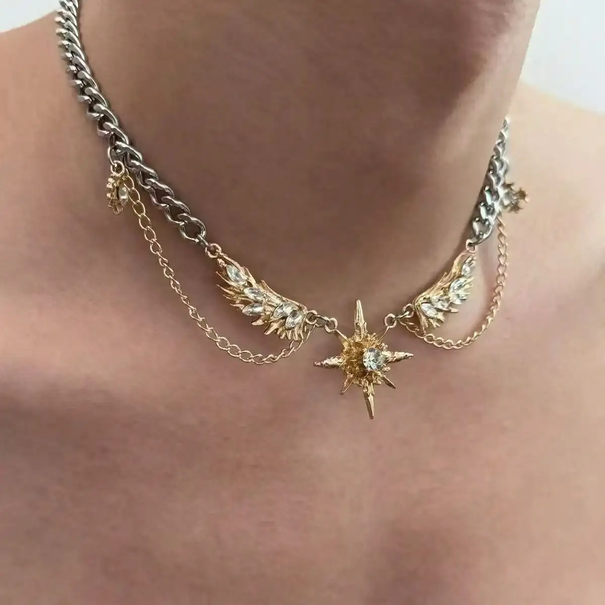 Colar Gótico Punk com Asas Dou - Men Accessories Neck Chain avaliação e preço